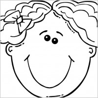 Girl Face Cartoon Outline clip art