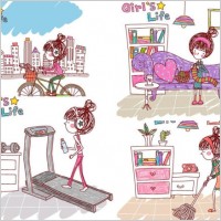 girl life vector eps girl life7