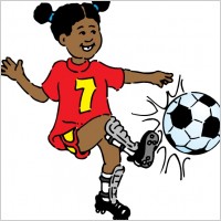 Girl Playing Soccer clip art