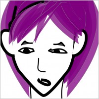 Cartoon Purple Hair