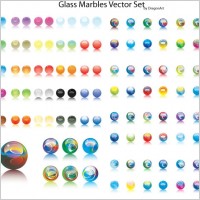 Glass Marbles Vector Set