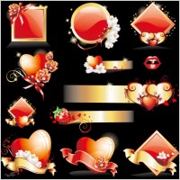 glittering love element vector