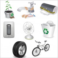 Global warming advices icons pack