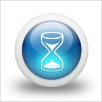 Glossy 3d blue hourglass