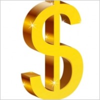 Glossy Dollar Sign Isolated