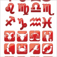 Glossy horoscope symbols
