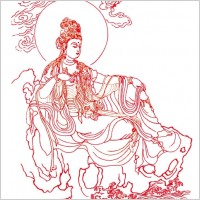 goddess of mercy vector line drawing