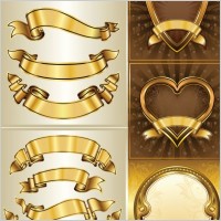 gold banner banner vector