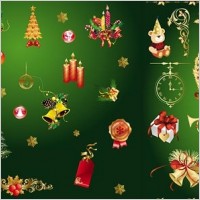 gold christmas decorative elements vector