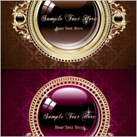 gold circular pattern vector frame