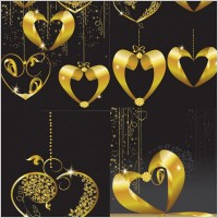 gold heartshaped pendant vector