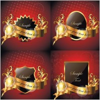 gold ribbon graphics pattern vector