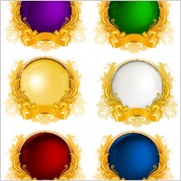 gold ribbon graphics pattern vector