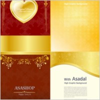 gold valentine day greeting card template vector