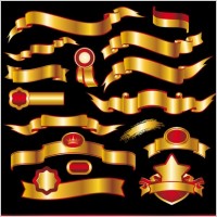 golden banner vector