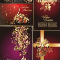 golden christmas theme vector