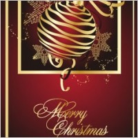 golden christmas theme vector 2