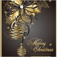 golden christmas theme vector 3