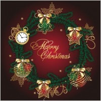 golden christmas theme vector 5