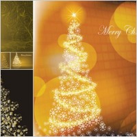 golden christmas tree vector