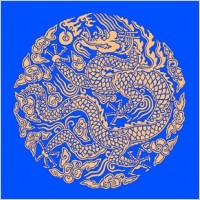 golden dragon chinese classical circular pattern vector