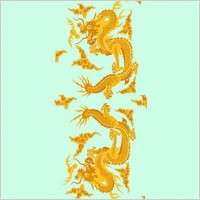 golden dragon chinese classical pattern vector and clouds