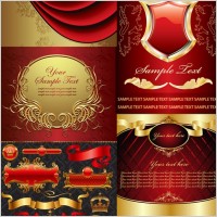 golden european elements vector