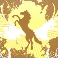 Golden Horse background vector
