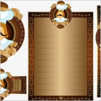 golden retro restaurant template 01 vector