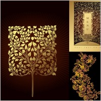 golden tree pattern vector