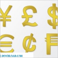 Golden Vector Money Symbols