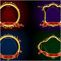 gorgeous gold lace border vector 12