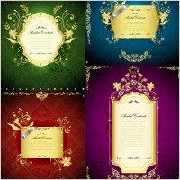 gorgeous gold lace border vector 3