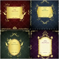 gorgeous gold lace border vector 4