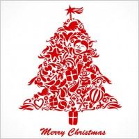 graffiti christmas tree vector