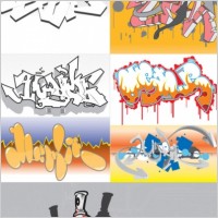 graffiti fonts vector