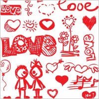 graffitistyle valentine day vector elements
