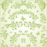 green butterfly european pattern vector