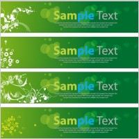 Green Floral Banners