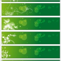 Green Floral Banners Vector