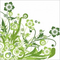 Green Floral Design Vector Graphic