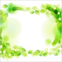 Green Floral Frame Vector Illustration