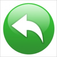 Green globe return left arrow