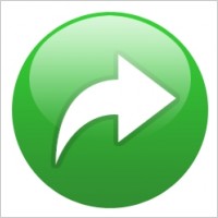 Green globe return right arrow