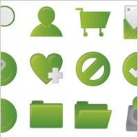 Green icon set rounded heart help Kiwi Flavored!