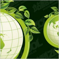 Green leaves with the vector of the earth material