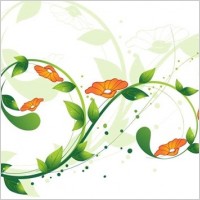 Green Swirl Floral Vector illustration
