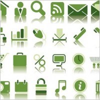 Green Web Icon Set