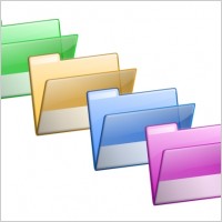 Green Yellow Blue Violet Folders clip art