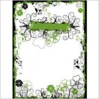 Grunge floral frame